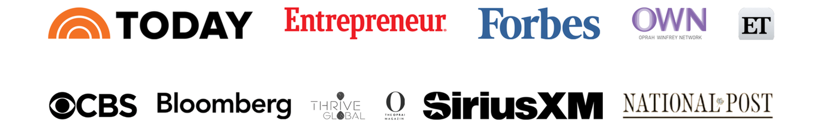 Erica in the media, including TODAY, Entrepreneur, Forbes, OWN, CBS, Bloomberg, SiriusXM and the National Post
